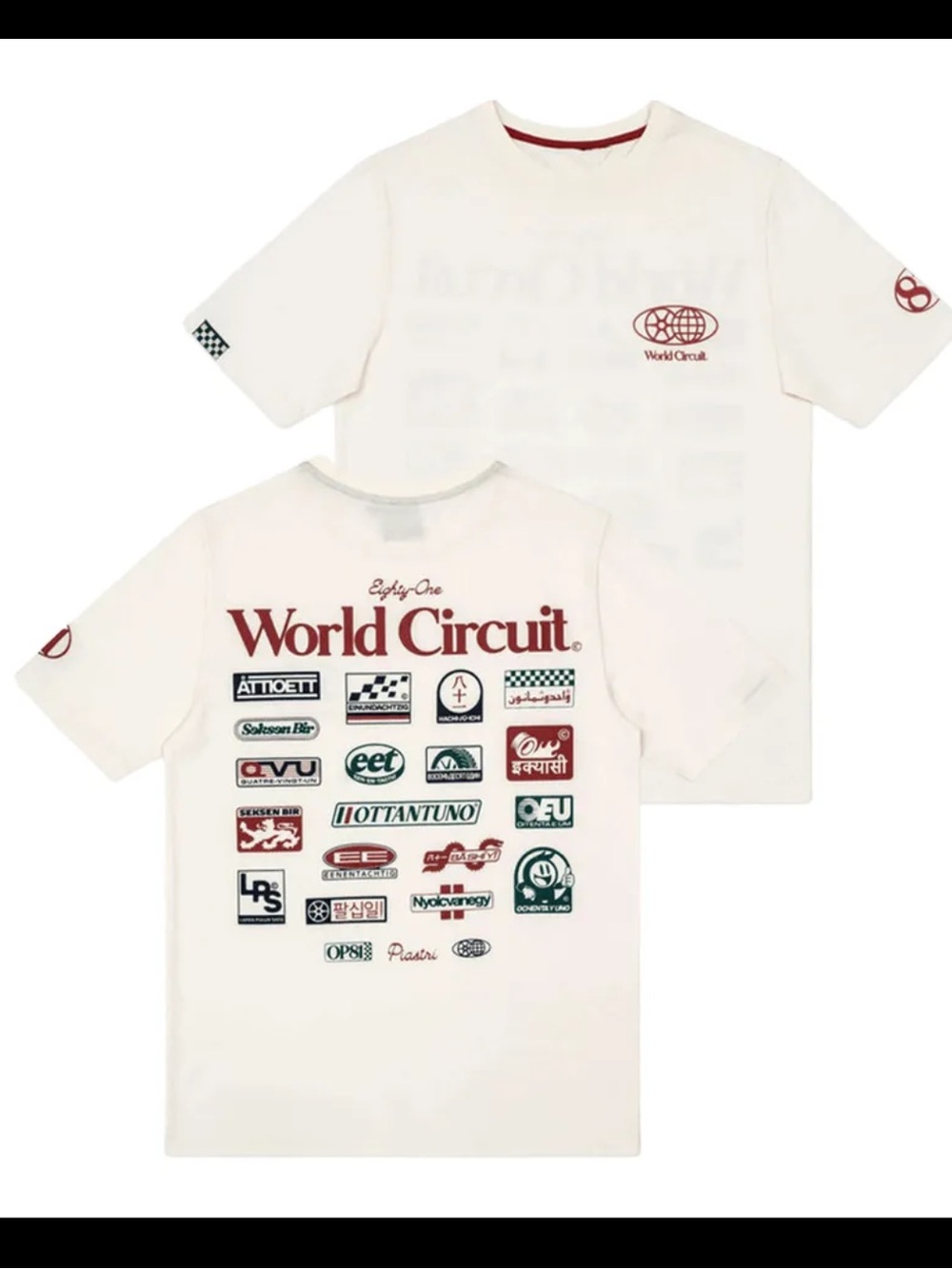 Oscar Piastri Merch WORLD CIRCUIT T-SHIRT - OFF WHITE